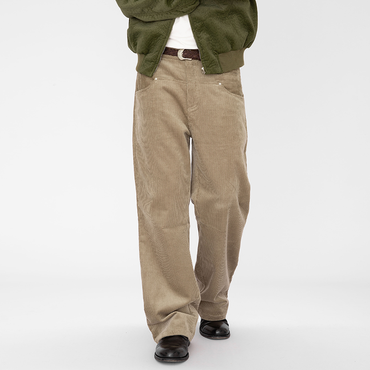 OD/ORANGEDRAGON25冬 灯芯绒8w复古老钱松弛棉宽松阔腿直筒休闲裤