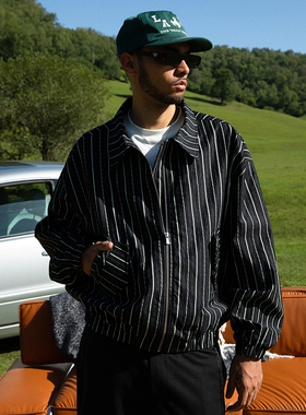 OD/DARKNESS 2025秋 撞色条纹双兜Cleanfit翻领休闲复古夹克外套