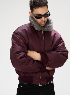 OD/ORANGEDRAGON25冬可拆卸毛领美式复古飞行夹克棉服Bomber外套