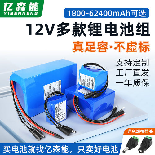 亿森能12V锂电池足容量工厂直销