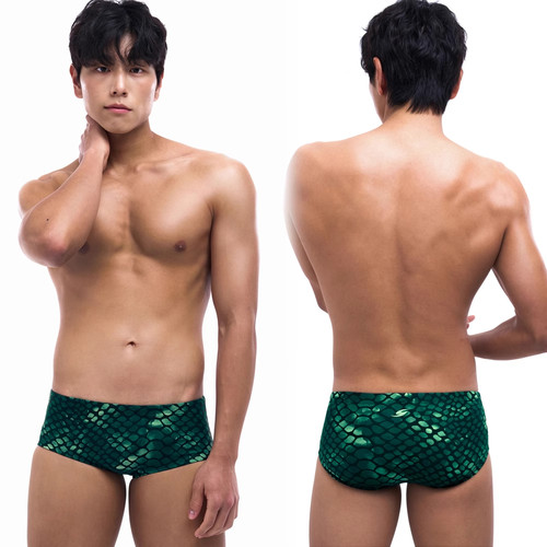 Senti男士短平角泳裤抗氯训练