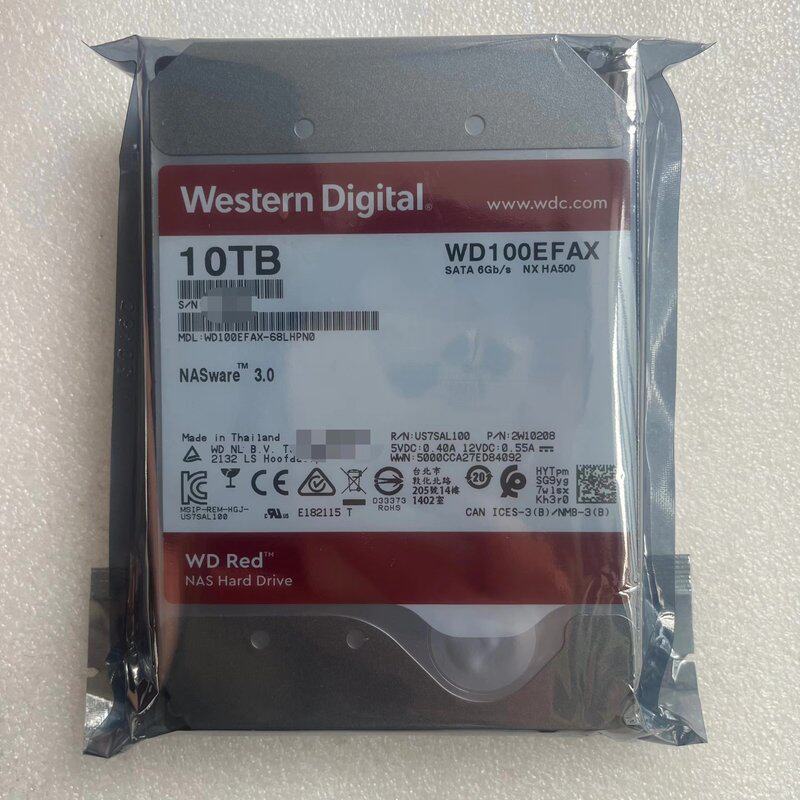 特价出全新原装正品0通电西数红盘10T,型号:WD100EF--议价商品