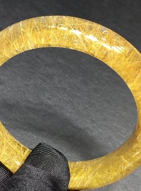天然金发晶手镯老矿发晶手镯贵妃镯高档商务馈赠礼品母亲节礼物