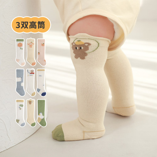 新生婴儿长筒袜无骨春秋过膝薄款
