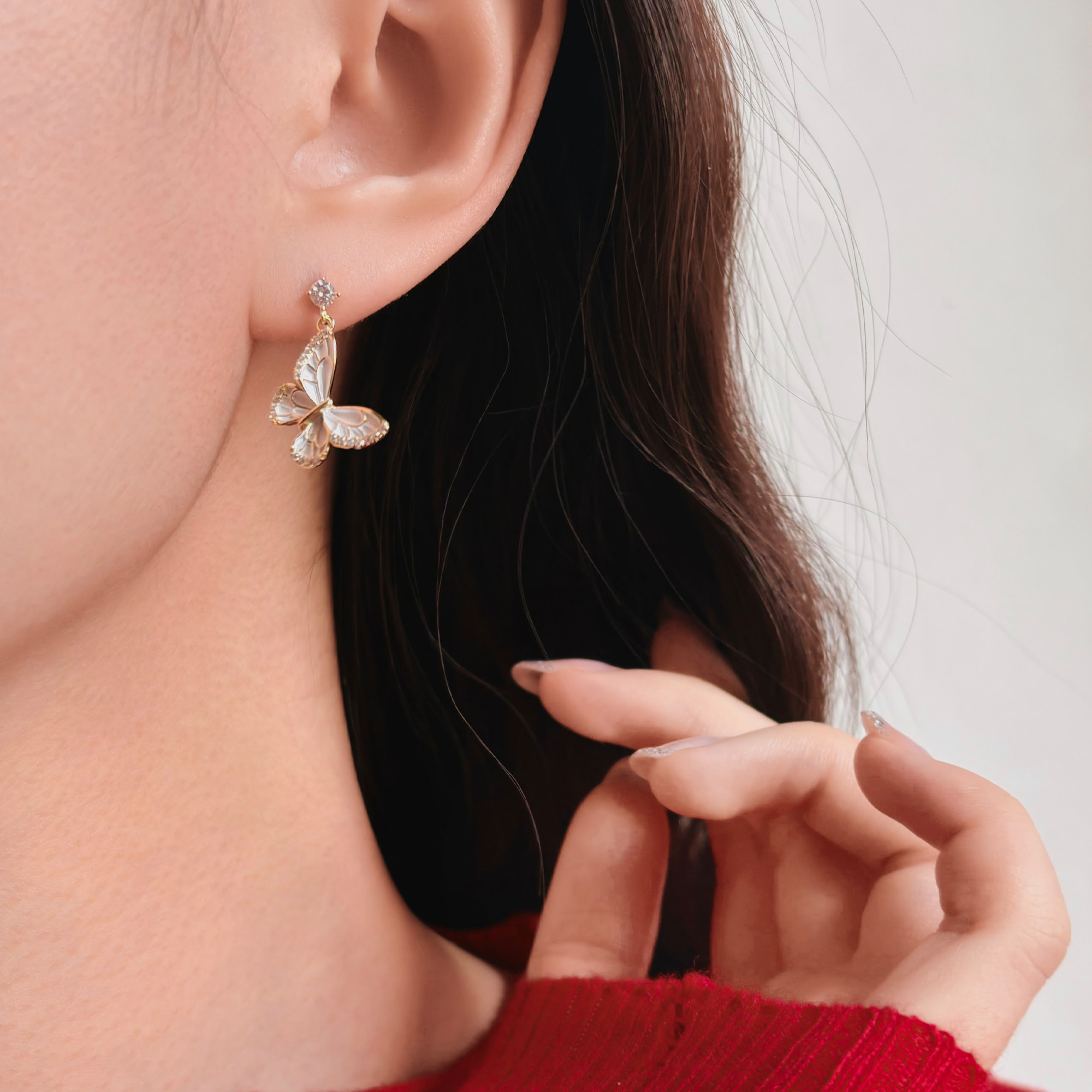 岚屿 蝶影弄花/通体925银珐琅彩蝴蝶耳环小众轻奢超仙耳饰礼物,饰品/流行首饰/时尚饰品新,银饰耳饰,淘宝优惠券,粉丝福利购,淘宝优惠卷