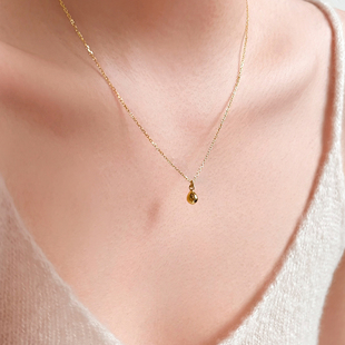 岚屿 双色球/S925银极简小金豆项链ins冷淡风银锭子通勤锁骨链