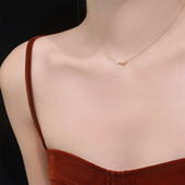 岚屿 小众气质迷你淡水珍珠海豚鲸鱼超细项链百搭个性 隐形锁骨链