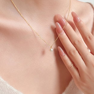 单颗迷你珍珠项链简约正圆贝珠锁骨链 赵露思许妍同款 岚屿 小灯泡