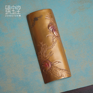 原创设计赏茶器家用功夫茶具取茶器茶荷 臻宝堂茶则纯手工雕刻中式