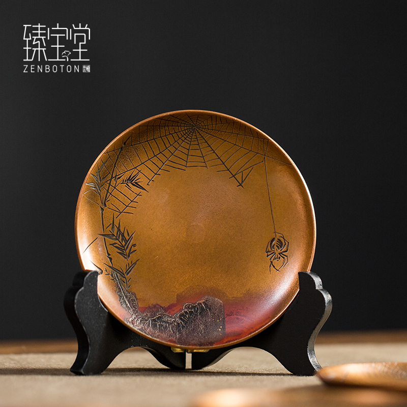 臻宝堂原创设计纯铜杯托