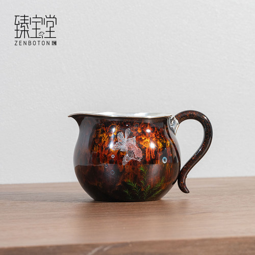 臻宝堂大漆手工金鳞茶海公道杯