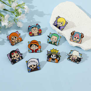 海贼王胸针卡通动漫周边航海王路飞索隆乔巴金属徽章学生书包配饰