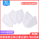 口罩替换滤芯KN95级防护含双层熔喷鼻梁条防雾霾3D折叠立体滤片