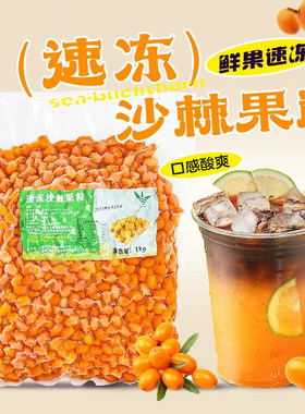 冷冻沙棘果粒2斤 鲜果速冻沙棘颗粒纯果正宗沙棘果新鲜可榨汁