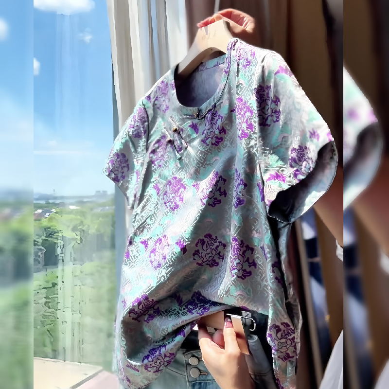 新中式国风古典高级轻奢斜襟上衣女2025夏季新款华贵小众洋气衬衫