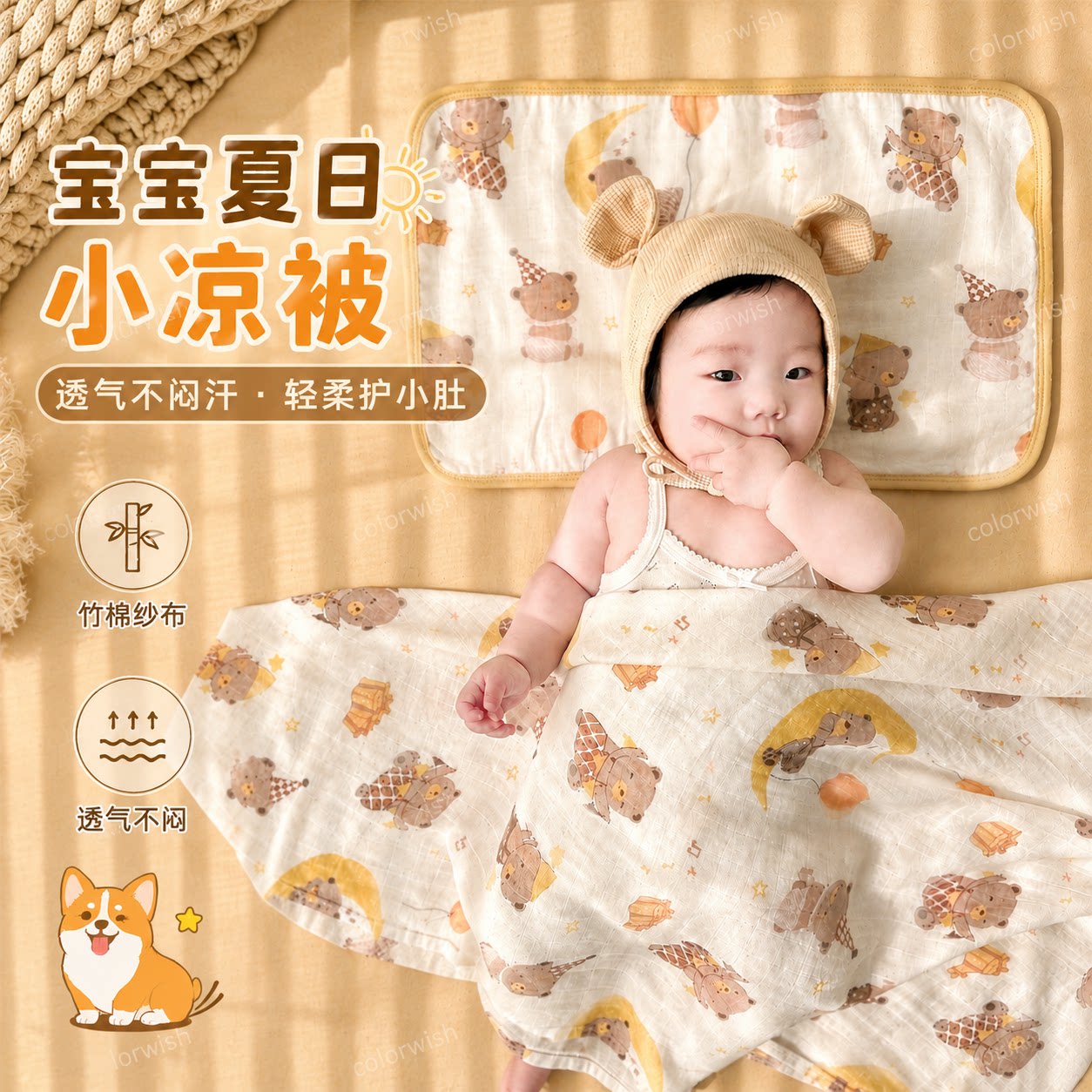 星月竹棉包巾宝宝夏季毯子婴儿图片