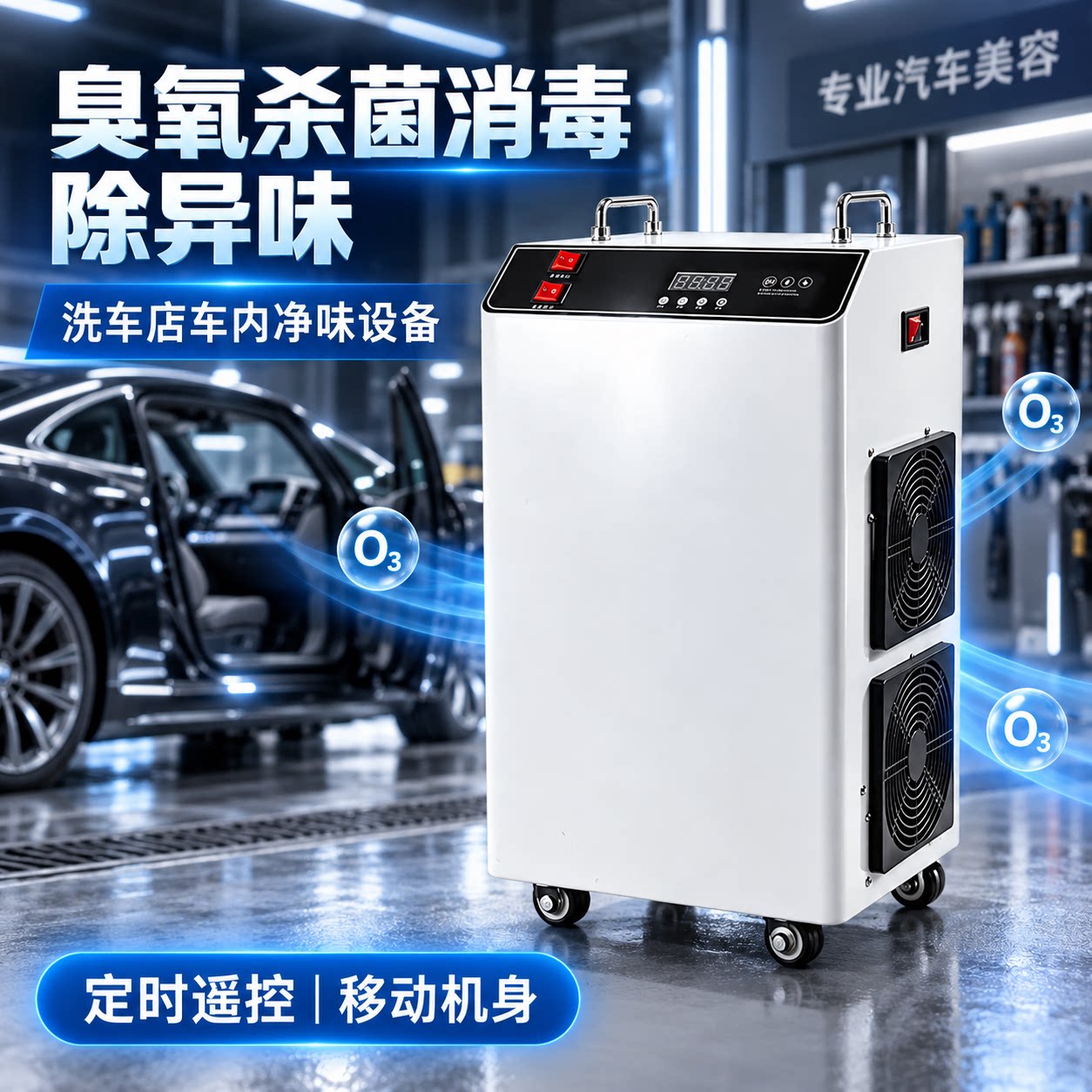 臭氧杀菌消毒机车载移动式除异味洗车店车内净味设备定时遥控