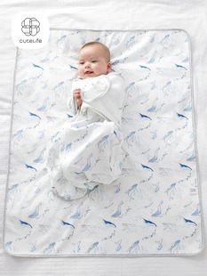 cutelife隔尿垫巾婴儿防水可洗宝宝尿布垫大尺寸透气纯棉四季通用