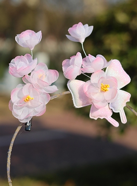 醉流年【蔷薇花事】原创手工烫花森系甜美唐风花朵边夹仙拍照发饰