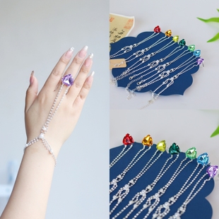 欢天喜地七仙女同款戒指汉服一体灵石手链可调节精致轻奢古风饰品