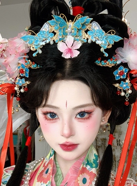 神仙服发饰烧蓝发冠套装流苏发钗