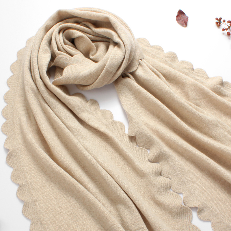 秋冬保暖山羊绒纯色素色日系围巾重磅羊绒披肩女秋冬简约长款女士