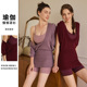 女 慵懒风健身运动户外休闲训练连体衣普拉提套装 爆款 露肩瑜伽罩衫