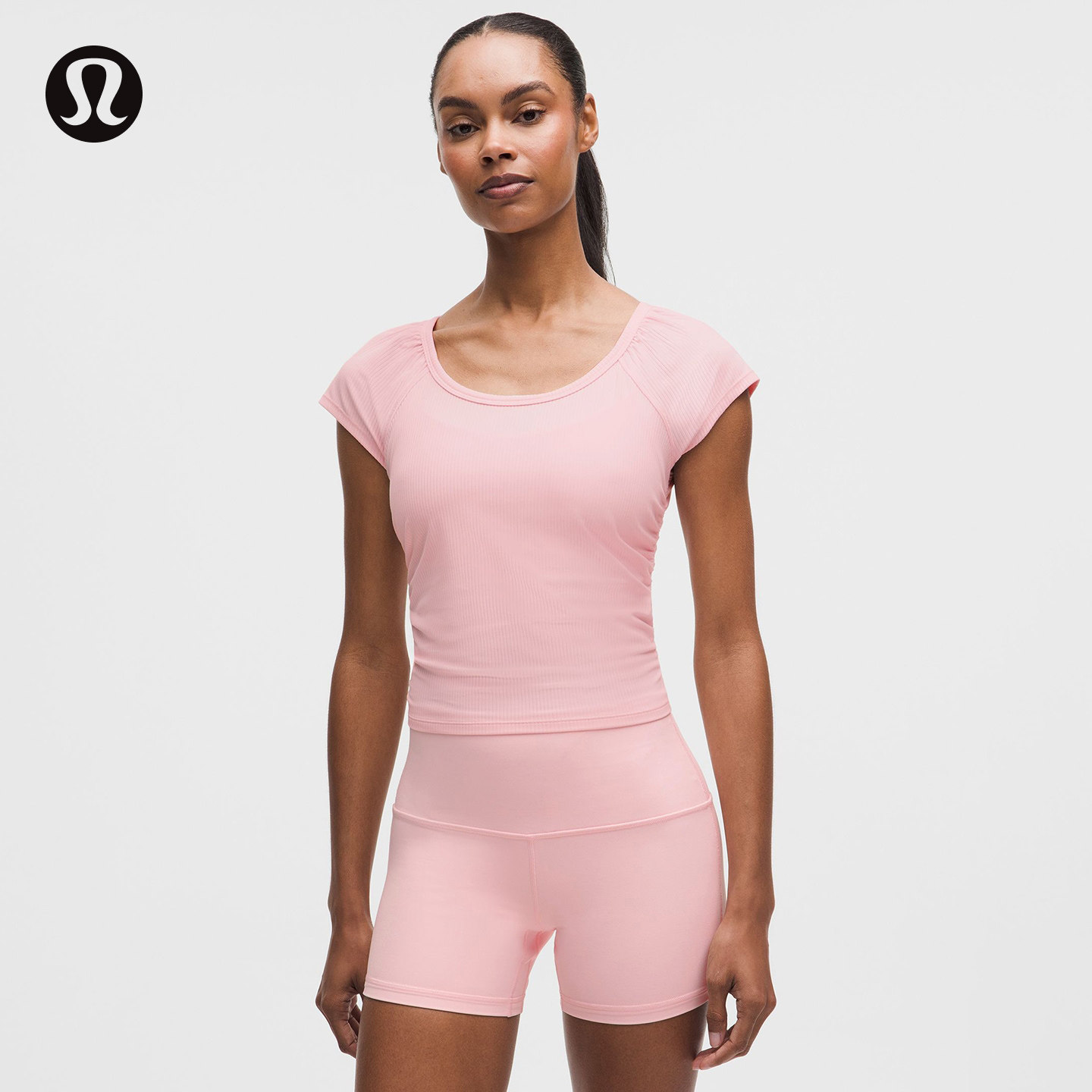 All It Takes 女士运动褶饰款低圆领短袖T恤丨lululemon丨LW3KE7S