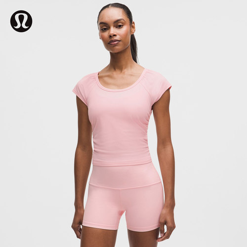 All It Takes 女士运动褶饰款低圆领短袖T恤丨lululemon丨LW3KE7S