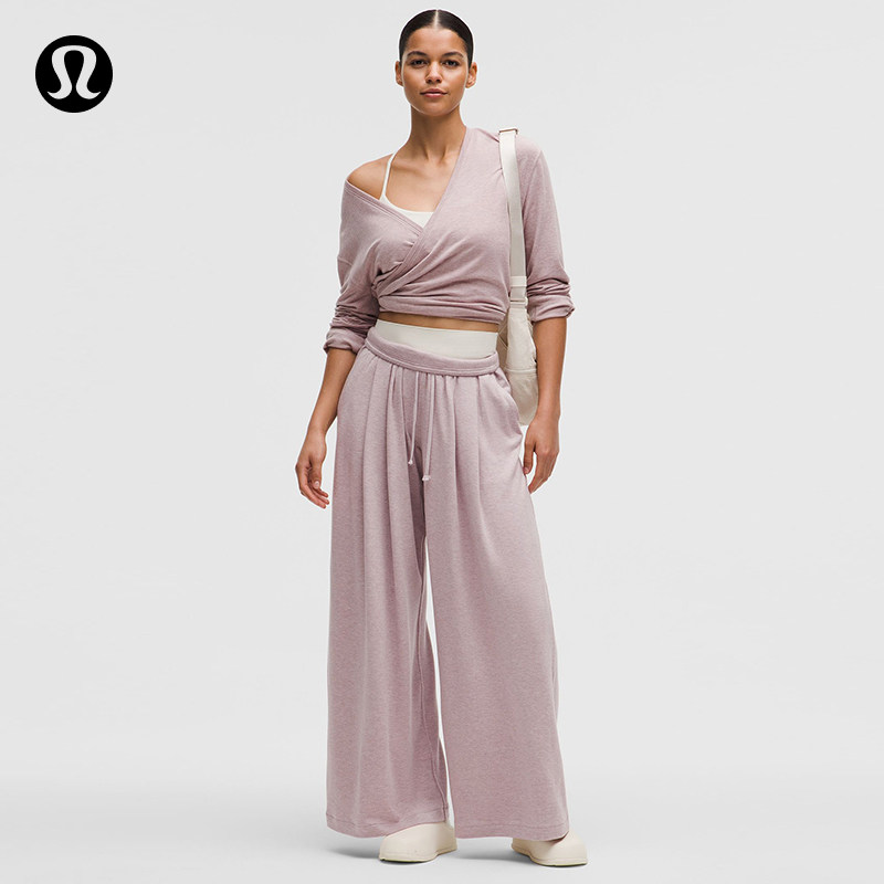 BeCalm 女士高腰褶饰加宽阔腿裤*常规版型丨lululemon丨LW5IIYS图片