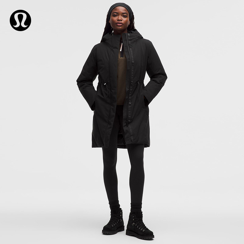 女士带夹层腰部抽绳大衣 防风拒水丨lululemon丨LW4CMDS