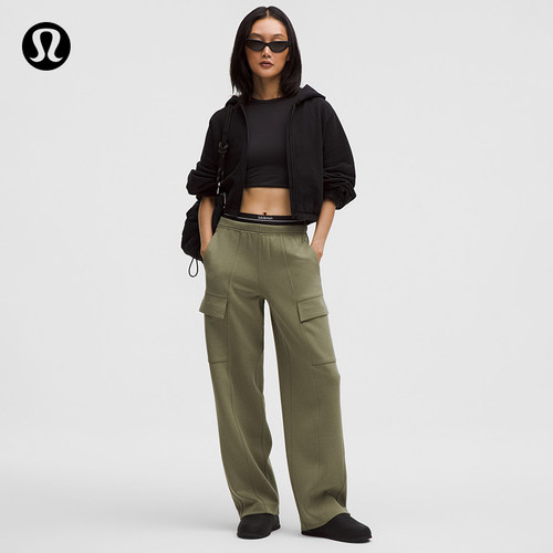 Cotton-Blend女士棉混纺双面针织中腰工装裤丨lululemon丨LW5GLWA