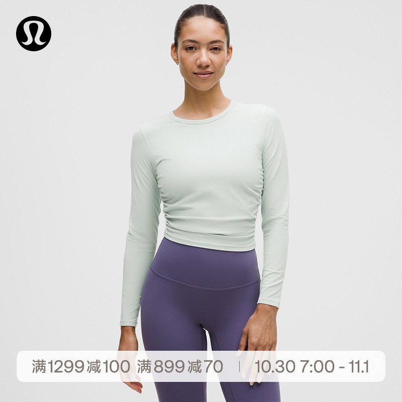 All It Takes女士运动T恤*罗纹Nulu™ 芯吸丨lululemon丨LW3GK5S