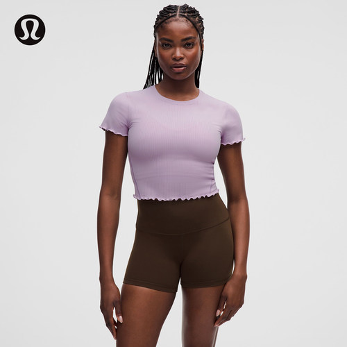Align™ 女士运动波浪边下摆短款短袖 T 恤丨lululemon丨LW3LDZS