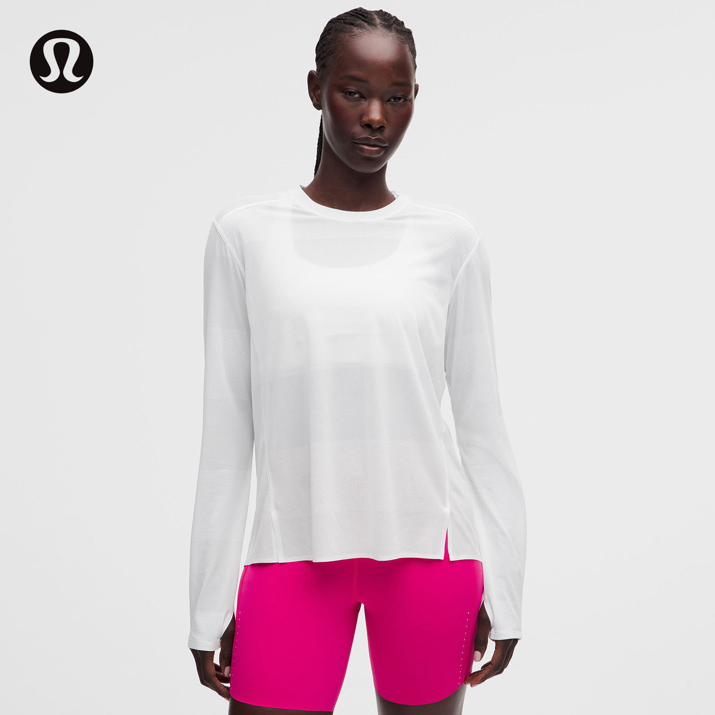 Fast and Free™ 女士运动长袖T恤*开孔条纹丨lululemon丨LW3KOZS图片