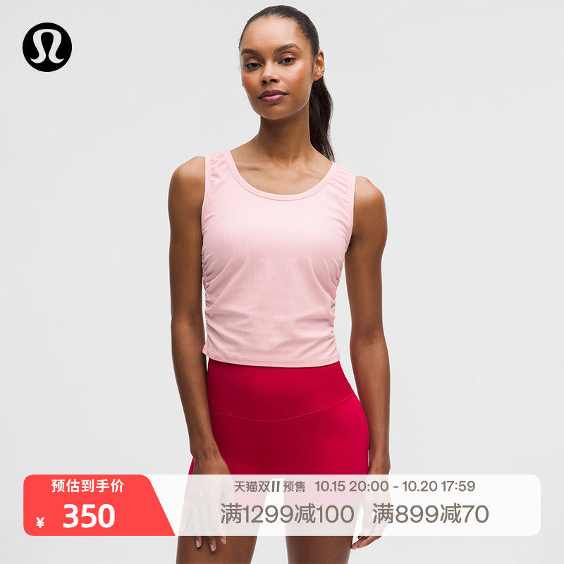 All It Takes 女士褶饰款低圆领运动背心丨lululemon丨LW1GBTS