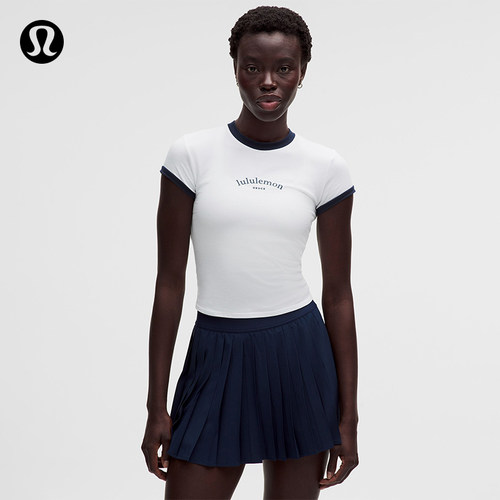 女士棉混纺滚边短款短袖 T 恤 *图案款丨lululemon丨LW3KD9S