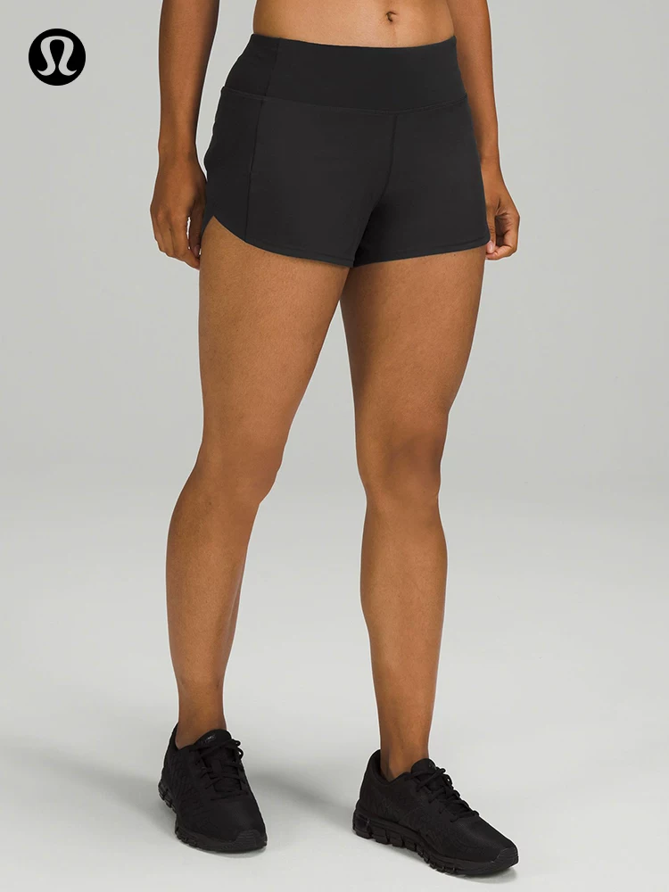 Шорты для женского спорта Speed Up средняя талия 4"* подкладка, быстрая сушка, lululemonLW7AYMT