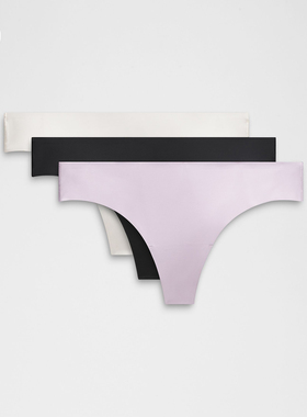 InvisiWear女士中腰T型内裤*3 条装速干芯吸丨lululemon丨LW9DC3S