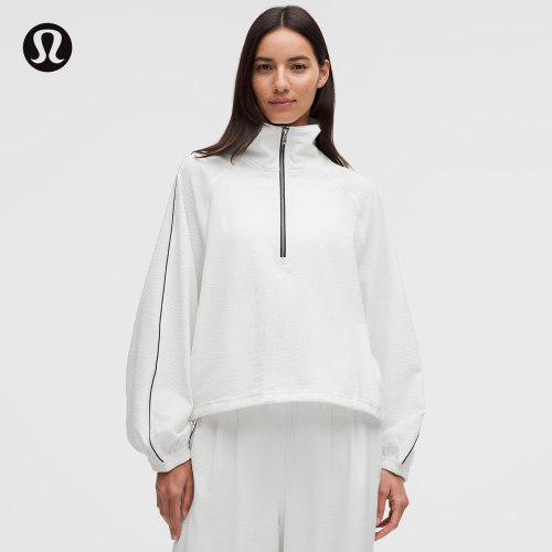Seersucker WovenAir 女士烟囱领半拉链衫丨lululemon丨LW3KHES