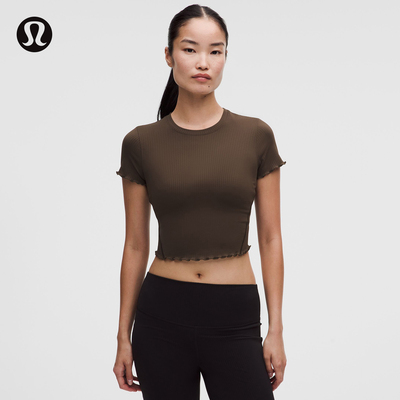 Align™ 女士运动波浪边下摆短款短袖 T 恤丨lululemon丨LW3KUPS