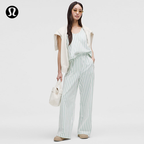Stretch Woven 女士腰部褶边阔腿裤丨lululemon丨LW5HUFA