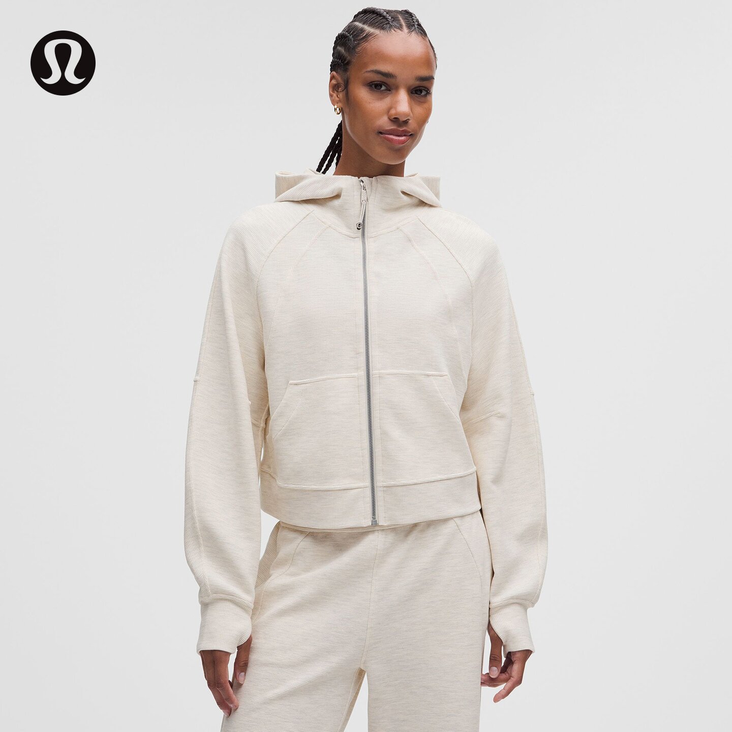 Scuba™ 女士超宽松款拉链连帽衫 *华夫格丨lululemon丨LW3JCVS