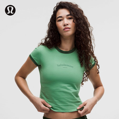 女士棉混纺滚边短款短袖 T 恤 *图案款丨lululemon丨LW3KD9S