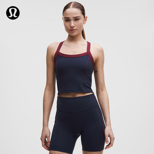 Wunder Train 女士嵌边交叉肩带运动背心丨lululemon丨LW1FTNS