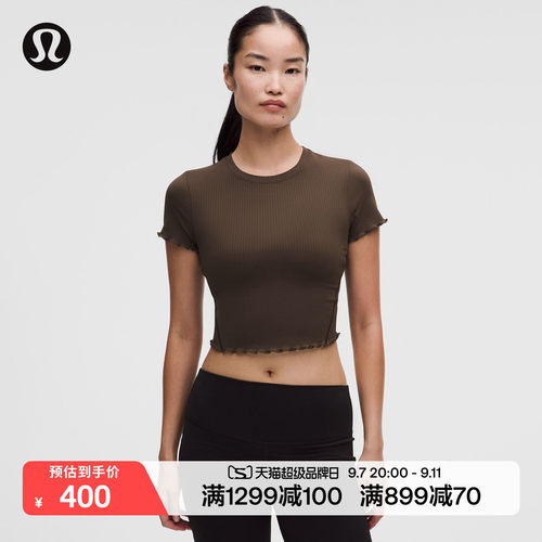 Align™ 女士运动波浪边下摆短款短袖 T 恤丨lululemon丨LW3KUPS