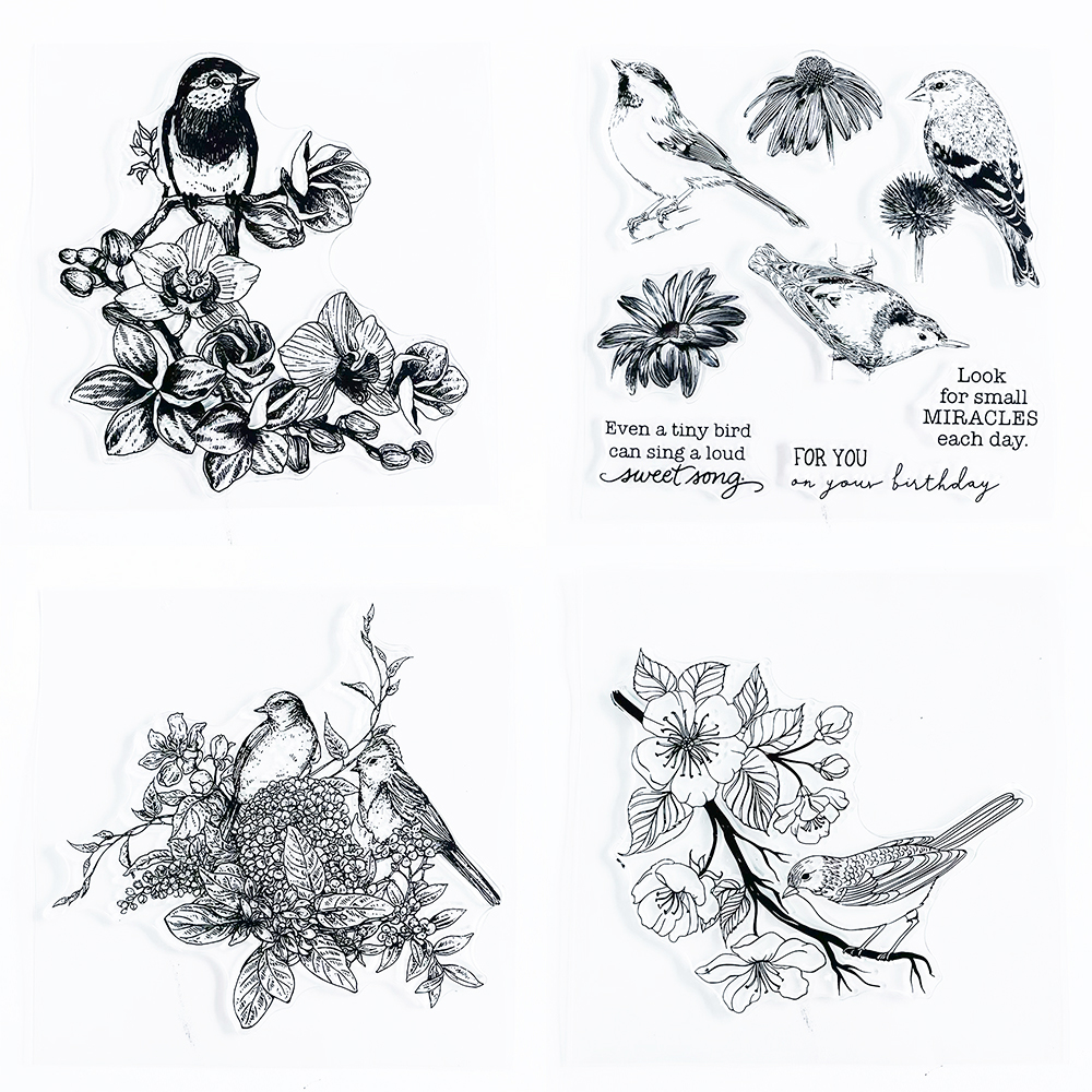 博采手账鸟类透明印章图橡皮硅胶DIY相册贺卡制作图章