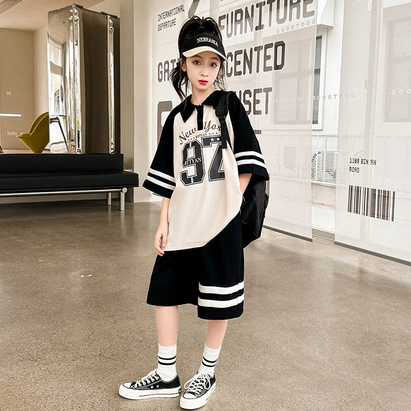 韩版宽松女童运动套装十岁11中大童小女孩夏天穿的衣服儿童姐妹装