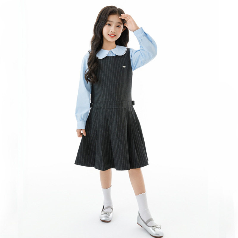 学院风女童连衣裙套装开学季小学生女孩衣服韩版儿童姐妹装10岁11