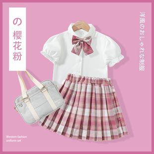 夏季女童jk制服套装学院风十岁中大童女孩夏天衣服儿童姐妹闺蜜装